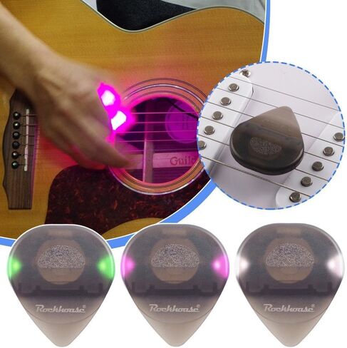 1Pc Beat Picks Light up Guitar Pick Luminous Guitar Pick,Led Guitar Pick,Ukulele Picks,Guitar Picks Medium,Dazzling Colourful Illuminated Guitar Plectrum,LED Glowing Pick Instrument Accessories in Saudi Arabia