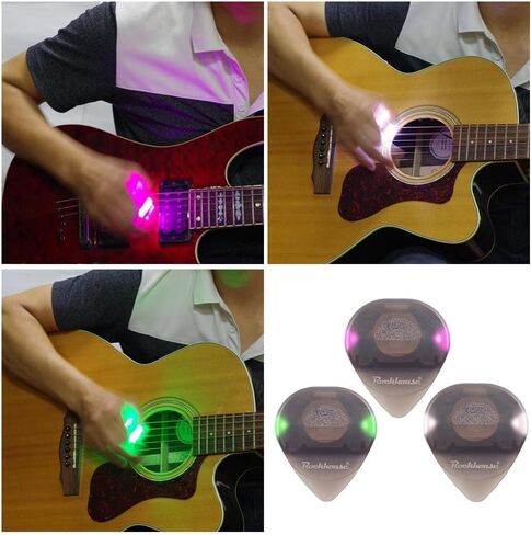 1Pc Beat Picks Light up Guitar Pick Luminous Guitar Pick,Led Guitar Pick,Ukulele Picks,Guitar Picks Medium,Dazzling Colourful Illuminated Guitar Plectrum,LED Glowing Pick Instrument Accessories in Saudi Arabia
