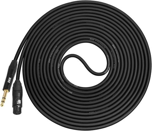 LyxPro كابل ميكروفون TRS إلى XLR أنثى 1/4 بوصة - 6 قدم - أسود - للميكروفونات والأجهزة الاحترافية in Kuwait