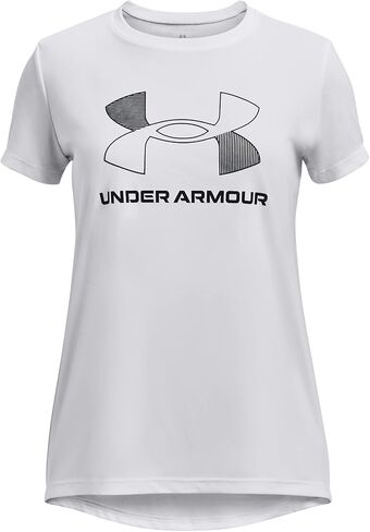 Under Armour Girls' Tech Big Logo Short Sleeve T Shirt, (561) Starlight / / White, X-Large in Saudi Arabia