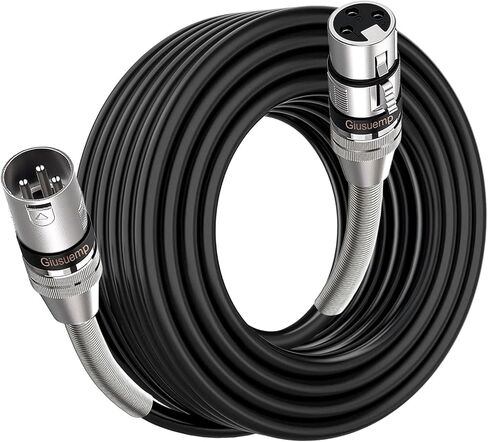 كابل XLR بطول 8 أقدام مكون من قطعتين، كابل ميكروفون XLR ممتاز، سلك مكبر صوت XLR محمي بثلاثة دبابيس ذكر إلى أنثى، زنبرك معدني SR، أسود in Saudi Arabia