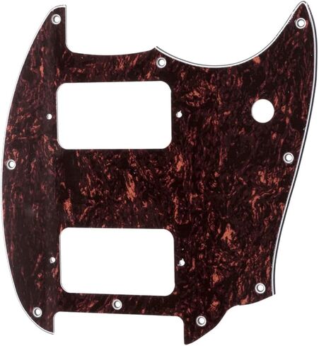 White Pearl HH 9 Holes Round Corner Guitar Pickguard 2 Humbuckers Compatible for Squier Bullet Series Mustang Electric Guitar in Saudi Arabia