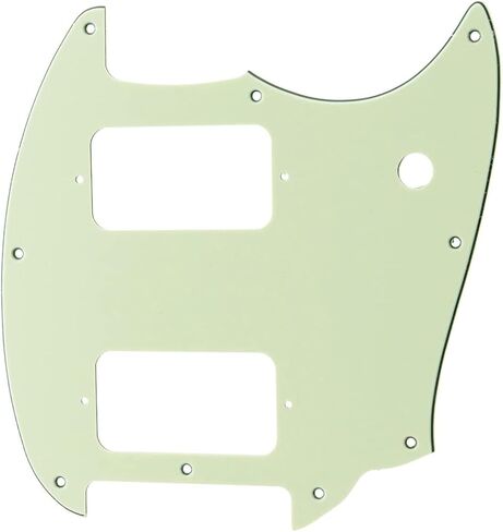 White Pearl HH 9 Holes Round Corner Guitar Pickguard 2 Humbuckers Compatible for Squier Bullet Series Mustang Electric Guitar in Saudi Arabia
