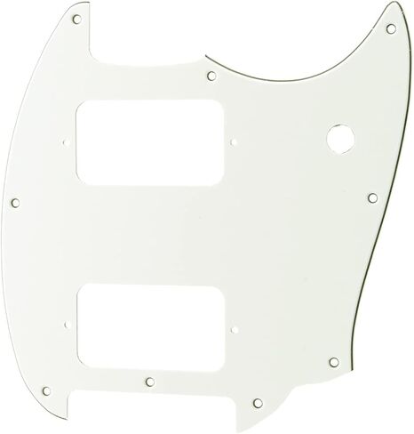 White Pearl HH 9 Holes Round Corner Guitar Pickguard 2 Humbuckers Compatible for Squier Bullet Series Mustang Electric Guitar in Saudi Arabia