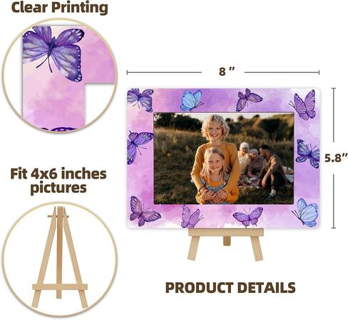 4x6 Photo Frame, Small Wooden Picture Frame with Easel Stand, Besties Love Always Frame Friendship Gifts for Home Decor Tabletop Display, Vertical-A19 in Saudi Arabia