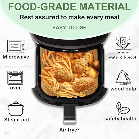 JACKGOLD 7 Inch 8-piece Set Fit All 3.2qt-6.8qt, Air Fryer Accessories 8 Pcs Kits with Skewers Silicone Mat,Non-Stick, Dishwasher Safe,Universal, Black in Saudi Arabia