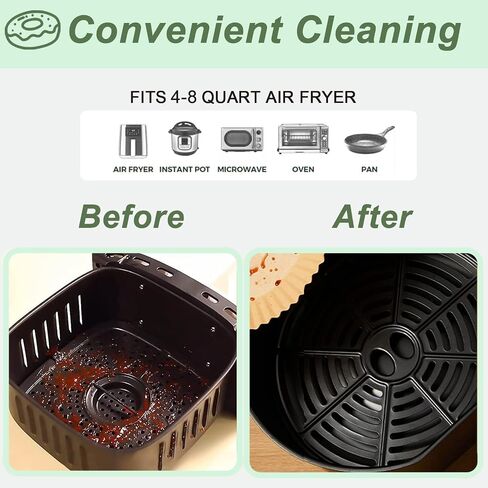 JACKGOLD 7 Inch 8-piece Set Fit All 3.2qt-6.8qt, Air Fryer Accessories 8 Pcs Kits with Skewers Silicone Mat,Non-Stick, Dishwasher Safe,Universal, Black in Saudi Arabia