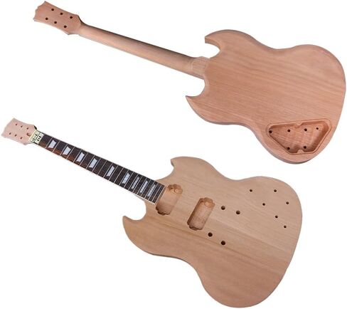 مجموعة واحدة من أدوات الجيتار الكهربائي، جسم وعنق جيتار الماهوجني، 24.75 بوصة، لوحة فريتس من خشب الورد 22 فريت، طراز SG، أجزاء جيتار كهربائي من خشب الماهوجني لمشروع الجيتار بنفسك in Kuwait