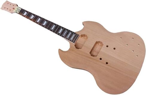 مجموعة واحدة من أدوات الجيتار الكهربائي، جسم وعنق جيتار الماهوجني، 24.75 بوصة، لوحة فريتس من خشب الورد 22 فريت، طراز SG، أجزاء جيتار كهربائي من خشب الماهوجني لمشروع الجيتار بنفسك in Kuwait