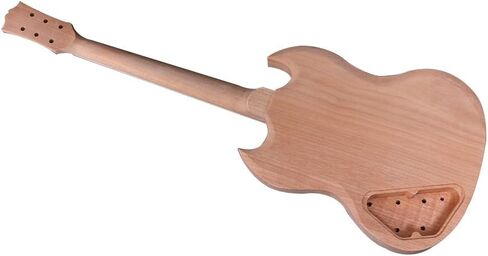 مجموعة واحدة من أدوات الجيتار الكهربائي، جسم وعنق جيتار الماهوجني، 24.75 بوصة، لوحة فريتس من خشب الورد 22 فريت، طراز SG، أجزاء جيتار كهربائي من خشب الماهوجني لمشروع الجيتار بنفسك in Kuwait