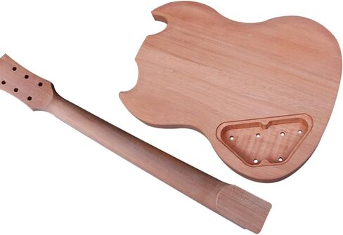 مجموعة واحدة من أدوات الجيتار الكهربائي، جسم وعنق جيتار الماهوجني، 24.75 بوصة، لوحة فريتس من خشب الورد 22 فريت، طراز SG، أجزاء جيتار كهربائي من خشب الماهوجني لمشروع الجيتار بنفسك in Kuwait