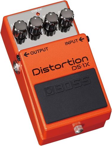 حزمة دواسة التشويه Boss DS-1X مع 2 حزمة من كابل تصحيح الزاوية اليمنى المنسوج S6P48، وكابل أداة Pig Hog PCH10BK "منسوج أسود"، و12 حزمة من اختيار الجيتار وقماش تلميع الصوت السائل in Saudi Arabia