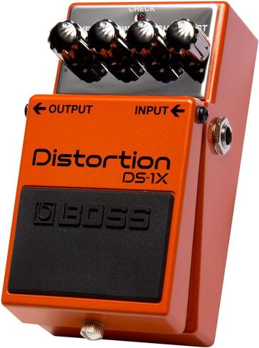 حزمة دواسة التشويه Boss DS-1X مع 2 حزمة من كابل تصحيح الزاوية اليمنى المنسوج S6P48، وكابل أداة Pig Hog PCH10BK "منسوج أسود"، و12 حزمة من اختيار الجيتار وقماش تلميع الصوت السائل in Saudi Arabia