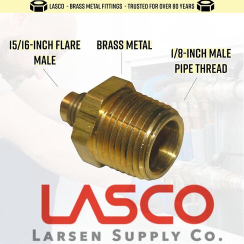 LASCO 17-4835 3/8-Inch Flare by 3/4-Inch Male Pipe Thread Brass Adapter in Kuwait