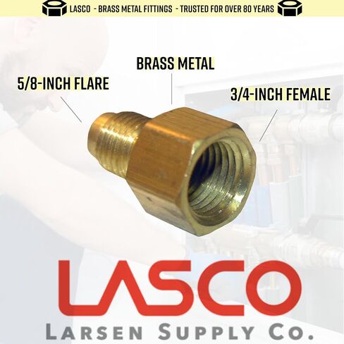 LASCO 17-4835 3/8-Inch Flare by 3/4-Inch Male Pipe Thread Brass Adapter in Kuwait