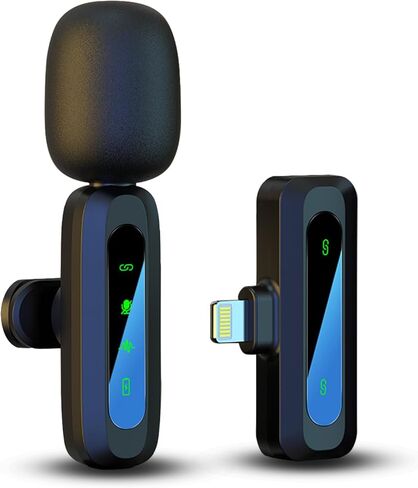 ميكروفون لافالير لاسلكي لأجهزة iPhone/iPad مع منفذ إضاءة، ميكروفون صغير ذكي لإلغاء الضوضاء، ميكروفون لاسلكي لتسجيل الفيديو ومدونة الفيديو ويوتيوب وتيك توك in Kuwait