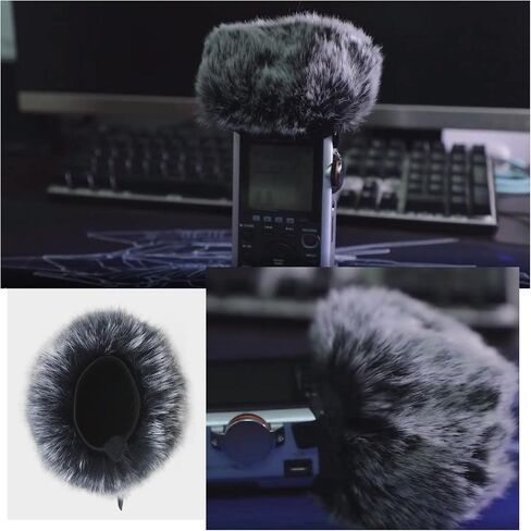 ECSiNG Furry Microphone Windscreen Muff Compatible with Zoom H5 H6 Portable Digital Recorder Outdoor Mic Wind Cover Shield Microphone Pop Filter in Saudi Arabia