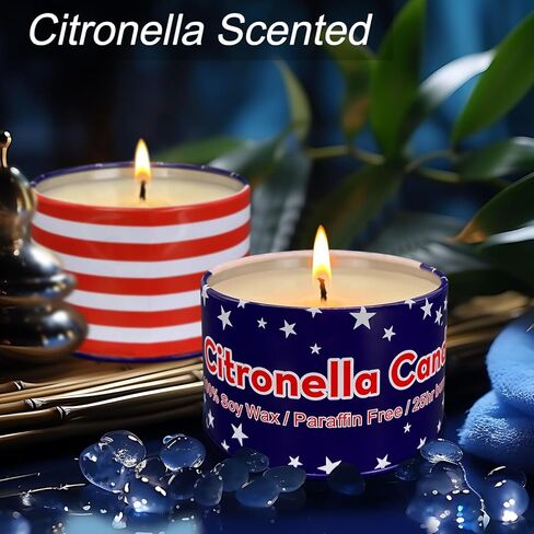 4 عبوات من شموع السترونيلا الخارجية 4 أونصة لمدة 25 ساعة، باللون الأخضر، 100% من الصويا، للفناء والتخييم وإشعال النار والحدائق والشرفة in Kuwait
