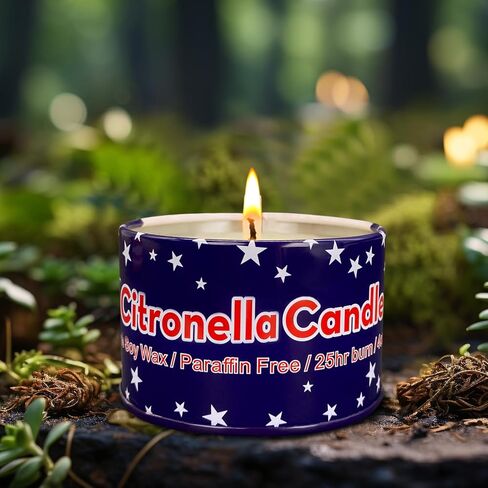 4 عبوات من شموع السترونيلا الخارجية 4 أونصة لمدة 25 ساعة، باللون الأخضر، 100% من الصويا، للفناء والتخييم وإشعال النار والحدائق والشرفة in Kuwait