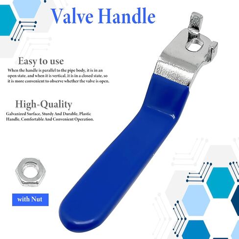 1pcs Universal Reverse Ball Valve Shut Off Switch Handle with Nut,for 1Inch Ball Valve Handle Replacement,Hole Size 6x10mm(Reverse/Yellow) in Saudi Arabia