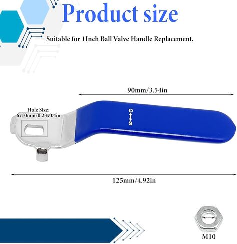 1pcs Universal Reverse Ball Valve Shut Off Switch Handle with Nut,for 1Inch Ball Valve Handle Replacement,Hole Size 6x10mm(Reverse/Yellow) in Saudi Arabia