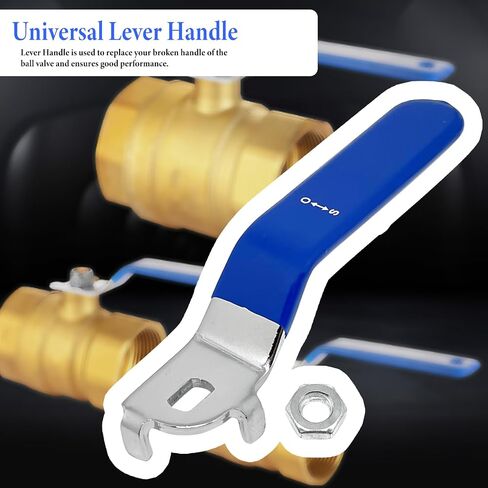 1pcs Universal Reverse Ball Valve Shut Off Switch Handle with Nut,for 1Inch Ball Valve Handle Replacement,Hole Size 6x10mm(Reverse/Yellow) in Saudi Arabia