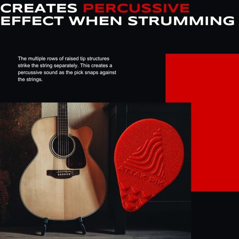 Attak Structured Guitar Pick By Acoustik Attak, Medium Guitar Pick, Unique Tone (10 Pack) in Saudi Arabia