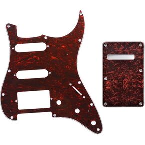 Red Tortoise HSS 11 Holes ST/Strat Electric Guitar Pickguard and BackPlate for Standard Strat Modern Style Guitar Part