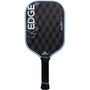 Diadem Sports، مجداف Edge 18K Speed ​​Pro Pickleball، وجه من الكربون الخام 18K، السرعة، التحكم، الدوران، قلب قرص العسل البوليمر 14 مم، إعادة التحميل السريع وردود الفعل السريعة، أسود