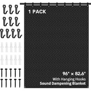 Large Sound Dampening Blanket,96" x 80" Sound Absorbing Studio Blanket,Noise Cancelling Studio Acoustic Blanket Curtain/Light Blocker/Moving Blanket in Saudi Arabia