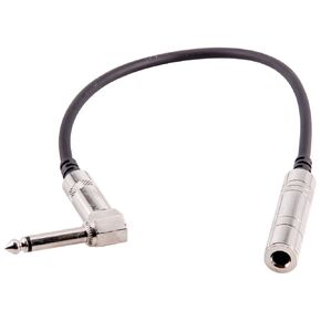 Seismic Audio 1 Foot Mono 1/4 Inch Female to Right Angle Male Audio Extension Cable (SA-QFSMR1)