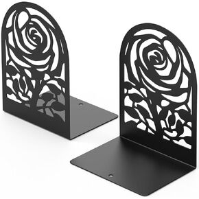 MaxGear Book Ends, Heavy Duty Bookends for Shelves Decorative, Metal Bookends for Heavy Books, Book Shelf Holder Office Bookends Black 3 Pair, Books Supports, Non-Skid Book Stoppers 6.89 x 4.89 x 3.54