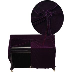 Tzong Full Piano Cover Golden Velvet More pleuche Decorated for Universal Upright Vertical Piano Upright piano universal Red 152x60x110