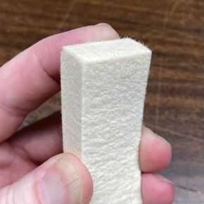 Extra Firm White Piano Felt Strip 1"" wide, 1/2"" thick, 32"" long, E4360