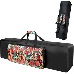 88 Key Keyboard Case, 53.5"x12.6"x6.3" Electric Keyboard Bag Piano Gig Bag with Handles and Adjustable Shoulder Straps Keyboard Gig Bag - Flower Pattern