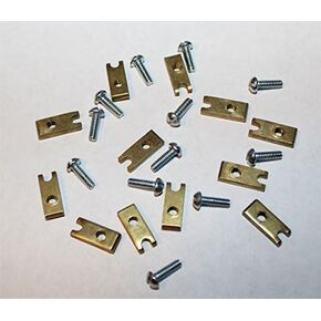 Brass Piano Hammer Butt Plates with Screws - Set of 12 - Piano Repair