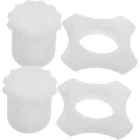2 Sets Microphone Case Mic Accessories Mic Rings Mic Bottom Rod Sleeve Microphone Bottom Rod Sleeve Cordless Microphone Rings White Skid Ring