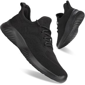 Slip On Sneakers for Men-Fashion Sneakers Walking Shoes Non Slip Lightweight Breathable Mesh Running Shoes Comfortable All Black 10.5
