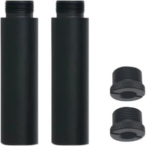 2pcs Mic Stand Extension Tube 5/8" Microphone Extension Pipe Microphone Stand Extenders with 2 pcs 3/8" to 5/8" Adapter for Desk Stand Arm Stand