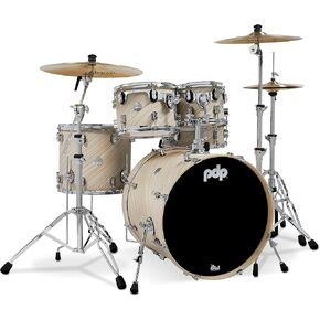 Pacific Drums & Percussion Drum Set Concept Maple 5-Piece, Twisted Ivory Shell Pack (PDCM2215TI)