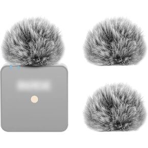 Geekria for Creators Furry Windscreen Compatible with RODE Wireless GO, Mic DeadCat Wind Cover Muff, Windbuster, Windjammer, Fluff Cover Windshield (Grey / 3 Pack)