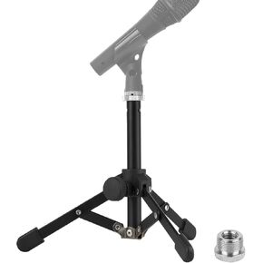 Geekria for Creators Tabletop Tripod Mic Stand, Desktop Mic Stand with Foldable Non-Slip Feet, Compatible with Behringer XM8500, C-1, CAD Audio GXL2200, U49, Marantz Pro MPM-1000, Nady SCM-1000