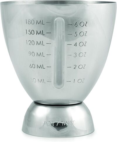 True Double Jigger with Acacia Handle, Bar Supplies, Drink Tools, Craft the Perfect Cocktails, 1oz & 1.25oz Capacities, Stainless Steel in Saudi Arabia