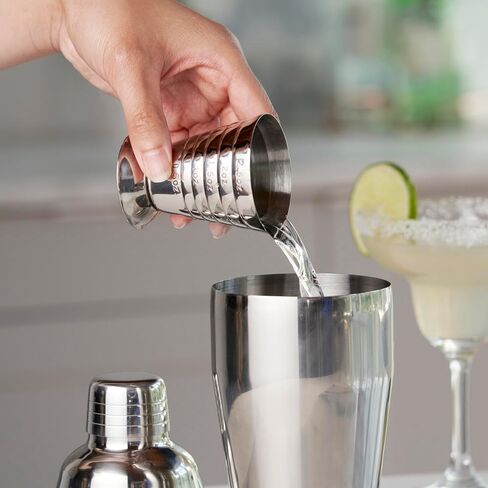 True Double Jigger with Acacia Handle, Bar Supplies, Drink Tools, Craft the Perfect Cocktails, 1oz & 1.25oz Capacities, Stainless Steel in Saudi Arabia