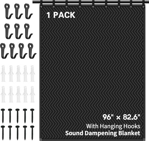 Large Sound Dampening Blanket,96" x 80" Sound Absorbing Studio Blanket,Noise Cancelling Studio Acoustic Blanket Curtain/Light Blocker/Moving Blanket in Saudi Arabia
