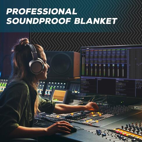 Large Sound Dampening Blanket,96" x 80" Sound Absorbing Studio Blanket,Noise Cancelling Studio Acoustic Blanket Curtain/Light Blocker/Moving Blanket in Saudi Arabia