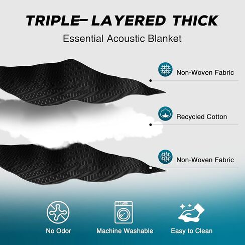 Large Sound Dampening Blanket,96" x 80" Sound Absorbing Studio Blanket,Noise Cancelling Studio Acoustic Blanket Curtain/Light Blocker/Moving Blanket in Saudi Arabia