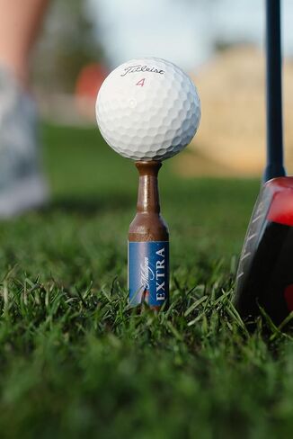 Beer Bottle Golf Tees, Virtually Unbreakable and Recyclable Plastic Golf Tee 6 Pack, Golf Gift for Men, Bachelor Party Novelty Gift, for Golfers,3-1/4" Tall (PuttWiser) in Saudi Arabia