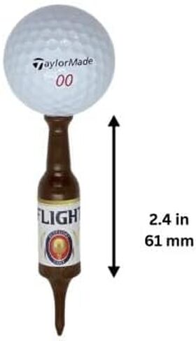 Beer Bottle Golf Tees, Virtually Unbreakable and Recyclable Plastic Golf Tee 6 Pack, Golf Gift for Men, Bachelor Party Novelty Gift, for Golfers,3-1/4" Tall (PuttWiser) in Saudi Arabia