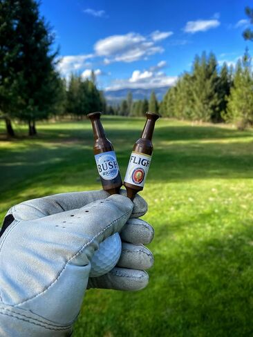 Beer Bottle Golf Tees, Virtually Unbreakable and Recyclable Plastic Golf Tee 6 Pack, Golf Gift for Men, Bachelor Party Novelty Gift, for Golfers,3-1/4" Tall (PuttWiser) in Saudi Arabia